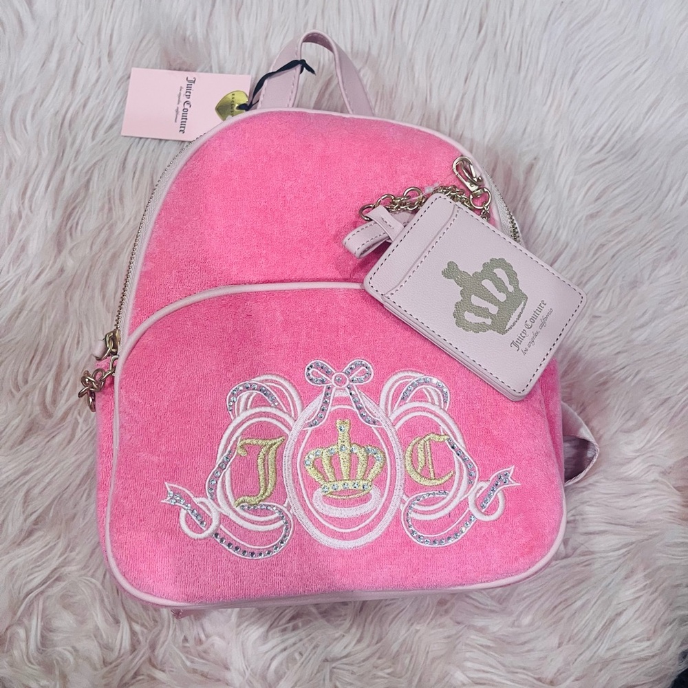 Juicy Couture Pink Backpack with Crown and Initials